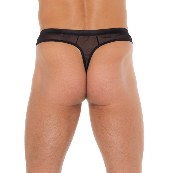 Mens Black Mesh GString