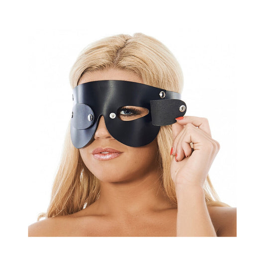 Leather Blindfold With Detachable Blinkers